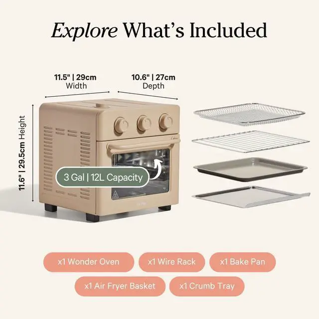Alt view image 6 of 6 - Our Place Wonder Oven | 6-in-1 Air Fryer & Toaster Oven with Steam Infusion | Compact, Countertop Friendly, Fast Preheat, Multifunctional | Air Fry, Toast, Roast, Bake, Reheat & Broil | Steam