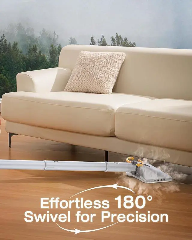 Alt view image 4 of 7 - 10-in-1 Steam Mop with Detachable Handheld Steamer, 350ml Tank, 10s Heat-Up, 248°F Steam Cleaner, 2-Level Control and Swivel Head for Floors, Carpets, Tiles - Lightweight and Multi-Surface