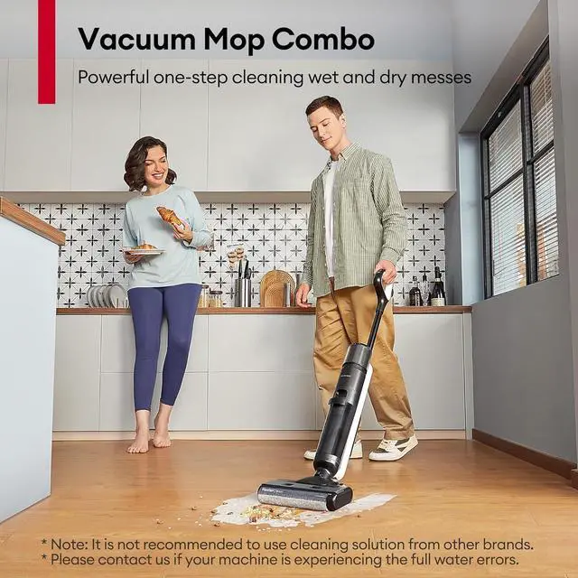Alt view image 2 of 7 - Wet Dry Vacuum Cleaner,Cordless Vacuum Mop Combo with Self-Cleaning,Smart Mess Detection,50mins Runtime,3-in-1 Vacuum Mop for Hard Floors,Ed Cleaning,LED Display,Black,AC1 Elite