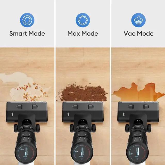 Alt view image 3 of 7 - Wet Dry Vacuum Cleaner,Cordless Vacuum Mop Combo with Self-Cleaning,Smart Mess Detection,50mins Runtime,3-in-1 Vacuum Mop for Hard Floors,Ed Cleaning,LED Display,Black,AC1 Elite