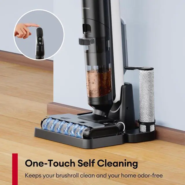 Alt view image 4 of 7 - Wet Dry Vacuum Cleaner,Cordless Vacuum Mop Combo with Self-Cleaning,Smart Mess Detection,50mins Runtime,3-in-1 Vacuum Mop for Hard Floors,Ed Cleaning,LED Display,Black,AC1 Elite
