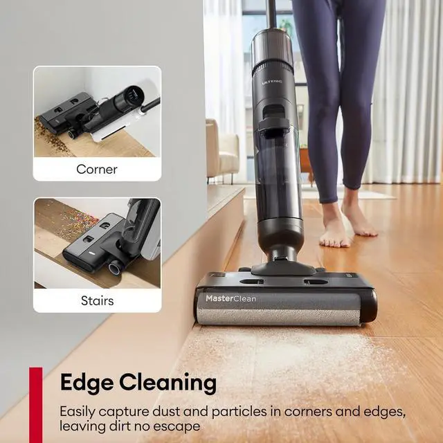 Alt view image 6 of 7 - Wet Dry Vacuum Cleaner,Cordless Vacuum Mop Combo with Self-Cleaning,Smart Mess Detection,50mins Runtime,3-in-1 Vacuum Mop for Hard Floors,Ed Cleaning,LED Display,Black,AC1 Elite