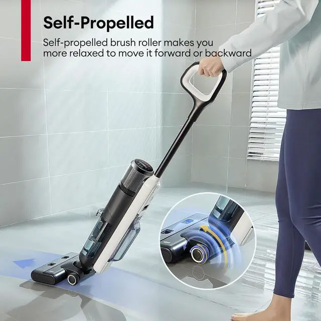 Alt view image 7 of 7 - Wet Dry Vacuum Cleaner,Cordless Vacuum Mop Combo with Self-Cleaning,Smart Mess Detection,50mins Runtime,3-in-1 Vacuum Mop for Hard Floors,Ed Cleaning,LED Display,Black,AC1 Elite