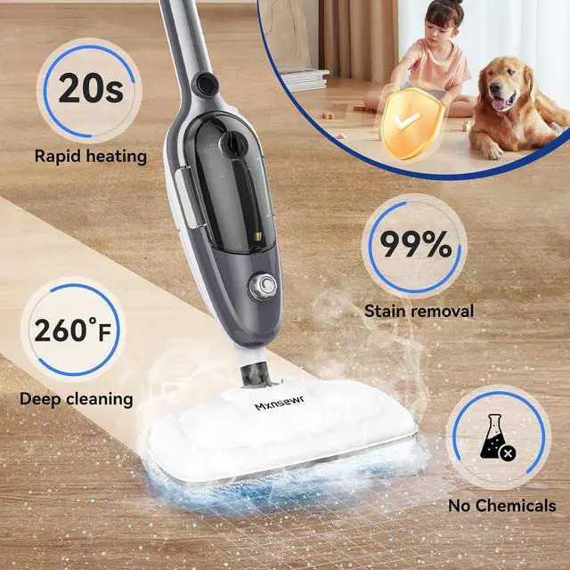 Alt view image 5 of 7 - Steam Mop - All-in-one Powerful Handheld Steam Cleaner Detachable Floor Steamer with 11 Accessories, MultiPurpose Steamer for Hardwood Floors, Clothes,Windows,Tiles,Furniture,Carpet, Whole Home Use