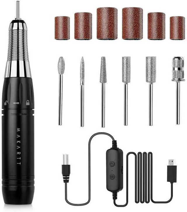Main image of Stefy Electric Nail Drill Machine, Portable Ele Kit for Acrylic Nails Professional Mobile Travel Manicure Set with Nail Drill Bits Sanding Bands for Shaping Polishing Removing, Black
