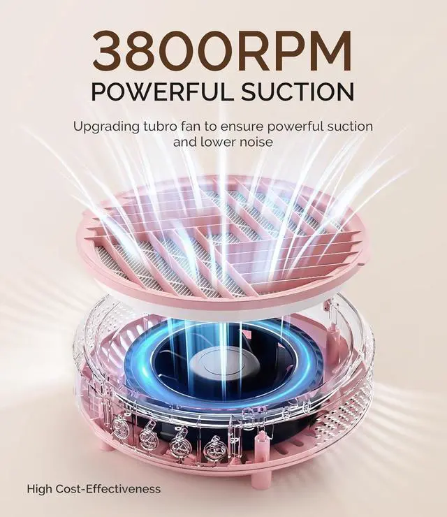 Alt view image 3 of 6 - Nail Dust Collector,Compact Vacuum Fan Dust Collector for Beginner with Reusable lter,HPro Powerful Dust Suction Machine Manicure Pedicure Tool for Acrylic Nail Polishing,Salon & Home