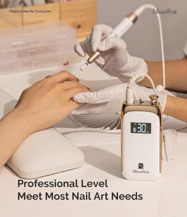 Alt view image 4 of 7 - Nail Drill Machine, Electric Nail le Professional for Acrylic Nail, Recharable Cordless Portable E le 6 Nail Drill Bit Set, SR3 Jade