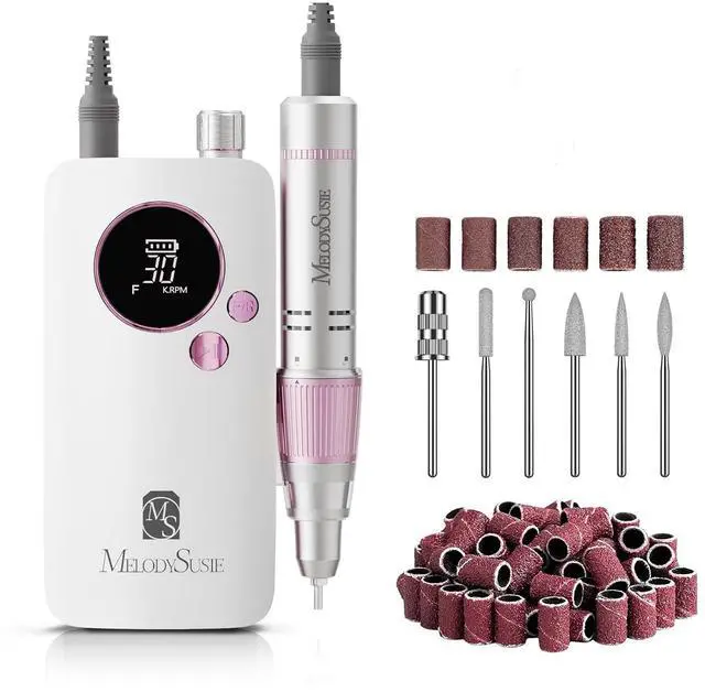 Main image of Portable Nail Drill 30000 RPM,SC320F Professional Recharable Electric Nail le,Cordless Nail E le for Acrylic Nails l Polishing Removing,Ele Nail Kit for Manicure Salon Home,Rose