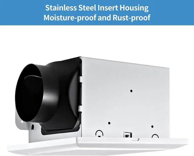 Alt view image 6 of 7 - Bathroom Fan 110 CFM Very Quiet with Matel Housing, Ceiling Mount Exhaust Ventilation Fan Lar Air-flow Capacity, Energy-Saving Household Bath Vent Extractor, White Plastic Grille