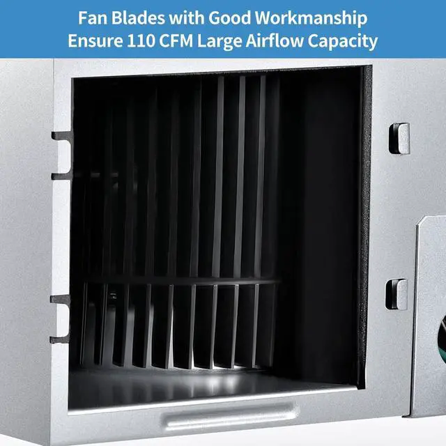 Alt view image 5 of 7 - Bathroom Fan 110 CFM Very Quiet with Matel Housing, Ceiling Mount Exhaust Ventilation Fan Lar Air-flow Capacity, Energy-Saving Household Bath Vent Extractor, White Plastic Grille