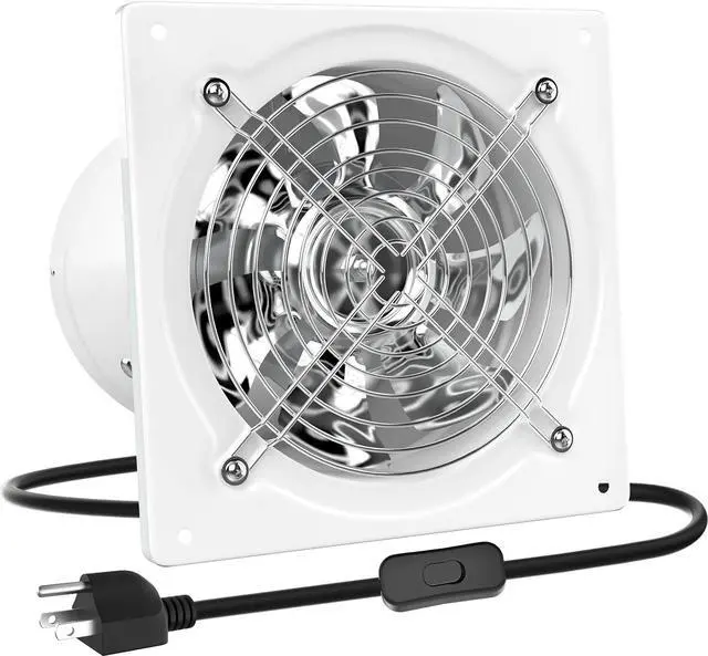 Main image of 8 Inch Exhaust Fan, Kitchen Exhaust Fan With Switch 576CFM Wall Mounted, Extractor Ventilation Fan For Attic, Greenhouse, Basement, Shed, White