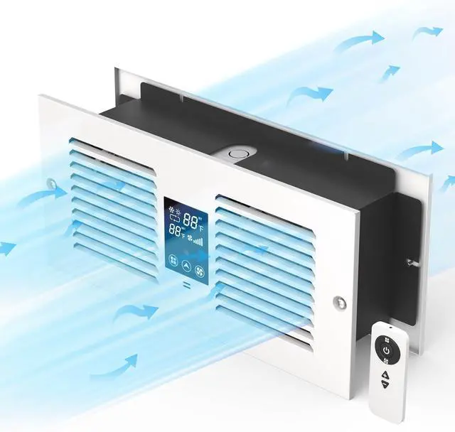 Main image of Room to Room Fan with Remote Control, 300CFM Through Wall Vent Fan, 5-Speed Ventilation, with Temperature Control, for Kitchen, Laundry, Hardwired, RTR300