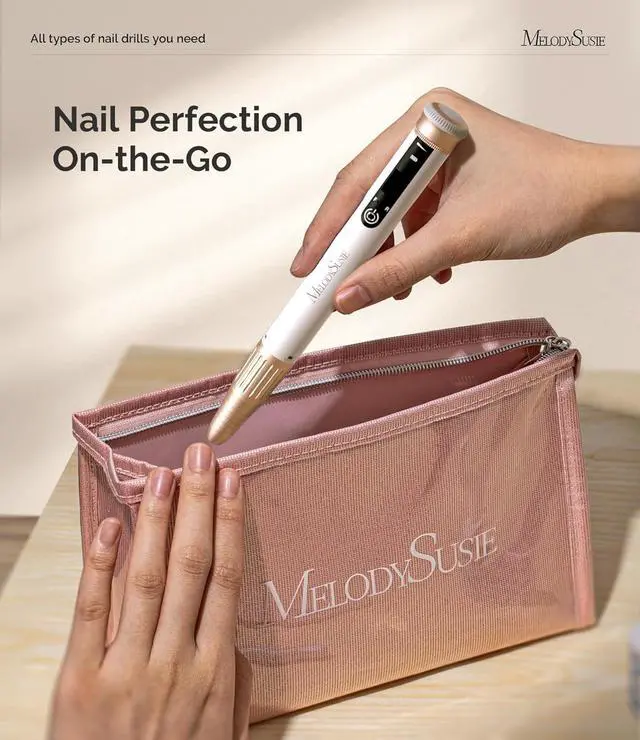 Alt view image 4 of 7 - Portable Electric Nail Drill 30,000RPM, SM220G Cordless Recharable Electric Nail le, Professional Ele Manicure Pedicure Polishing Tool with Bits Sanding Bands Kit, White