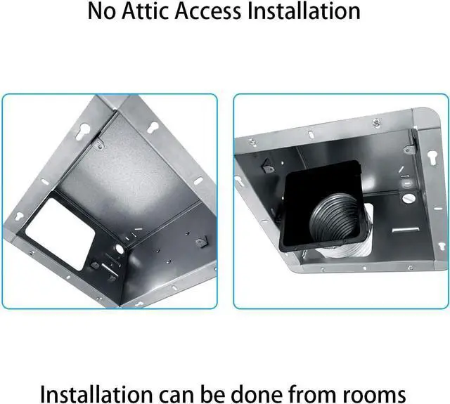 Alt view image 4 of 7 - Bathroom fan 110 CFM, 1.2Sone No Attic access Needed Installation,Very Quiet Bath Ventilation and Exhaust Fan, Ceiling Mounted Fan,White Plastic Grille