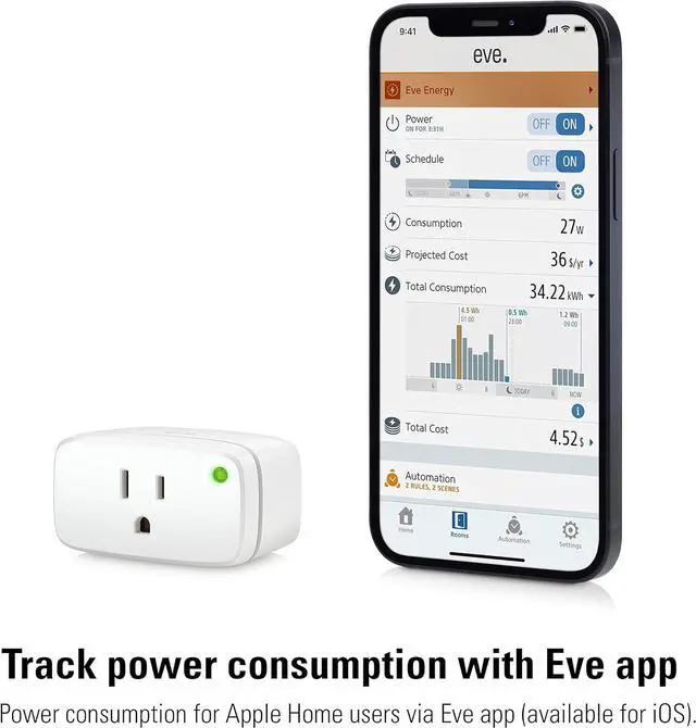 Alt view image 6 of 7 - Energy (Matter) 2 Pack  Smart Plug, App and Voice Control, 100% Privacy, Matter Over Thread, Works with Apple Home, Alexa, Google SmartThings, requires Thread Border Router by DT