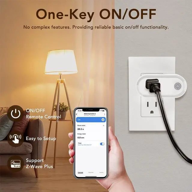 Alt view image 2 of 7 - Z-Wave Plus Smart Mini Plug 3-Pack, Compact Outlet for Home Automation, Compatible with SmartThings, Basic On/Off Function, 500 S2, Energy Efficient Remote Control by DT