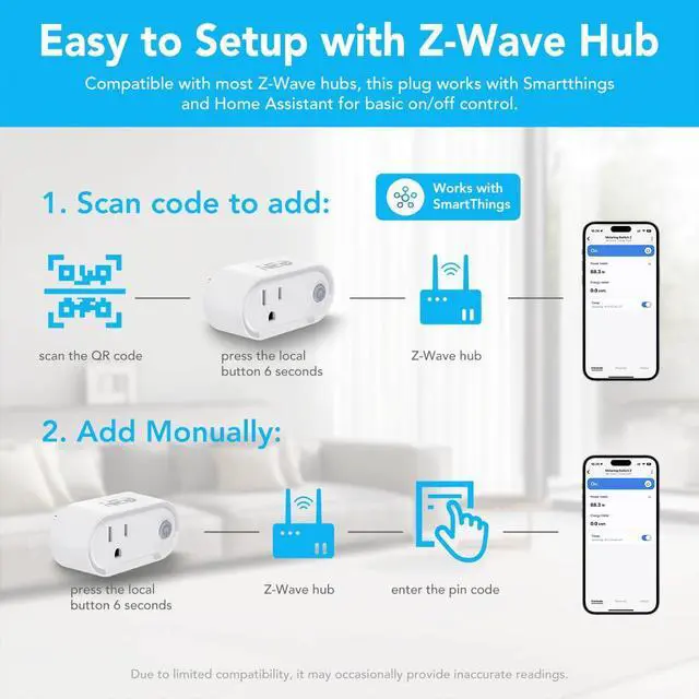 Alt view image 5 of 7 - Z-Wave Plus Smart Mini Plug 3-Pack, Compact Outlet for Home Automation, Compatible with SmartThings, Basic On/Off Function, 500 S2, Energy Efficient Remote Control by DT