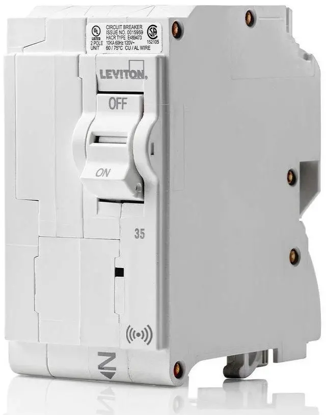 Main image of 35A 2-Pole Plug-On Smart Standard Branch Circuit Breaker, Hydraulic Magnetic, 120/240 VAC, LB235-S, White by DT