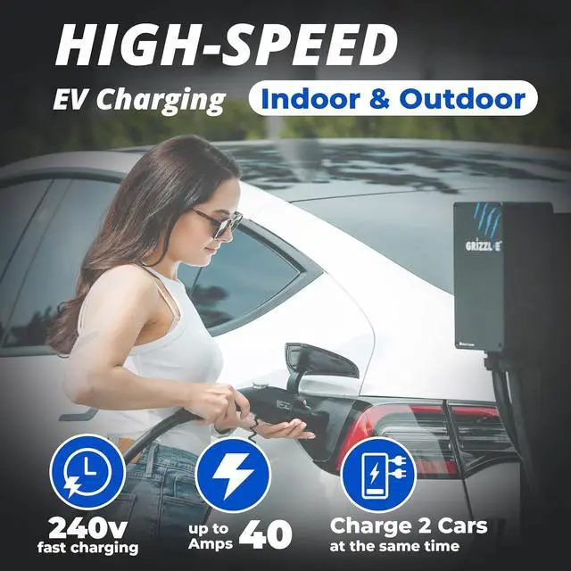 Alt view image 2 of 6 - Duo Ll 2 Plug in EV Charger, up to 40 Amp, Two 24 feet Premium Cables (14-50 Plug) by DT