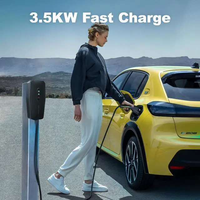 Alt view image 2 of 7 - Ll 1&2 EV Charger, Electric Vehicle Portable Charger with 20FT Cable, 3.5KW 16Amp Home Car Charging Station, 110V-240V NEMA 6-20 & 5-15 Plug Adapter, for All SAE J1772 by DT