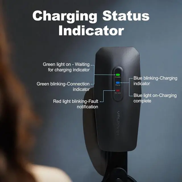 Alt view image 4 of 7 - Ll 1&2 EV Charger, Electric Vehicle Portable Charger with 20FT Cable, 3.5KW 16Amp Home Car Charging Station, 110V-240V NEMA 6-20 & 5-15 Plug Adapter, for All SAE J1772 by DT