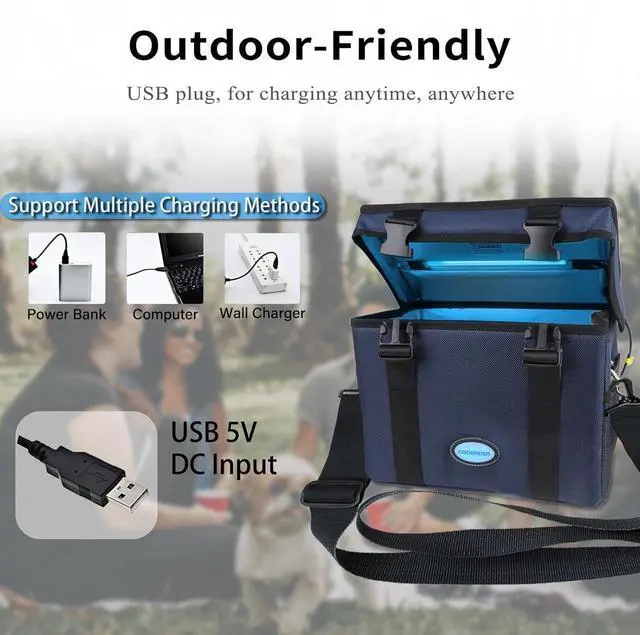 Alt view image 3 of 7 - UV Light Sanitizer Box, Portable Foldable Cleaner and Sanitizing Machine with 3-ll Timer, Bag for Toys, Key, Towel, Mask Cleaning USB & Wall Plug-in Charging Blue 12L Ozone-Free by DT