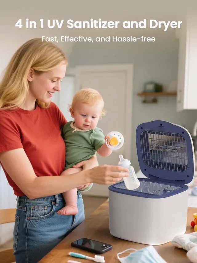 Alt view image 6 of 6 - UV Sanitizer and Dryer, 4in1 Cleaner Sanitizing Machine Box Household for Baby Bottles Toys Clothes Stuff, Family Toothbrush Beauty Tools Phone by DT