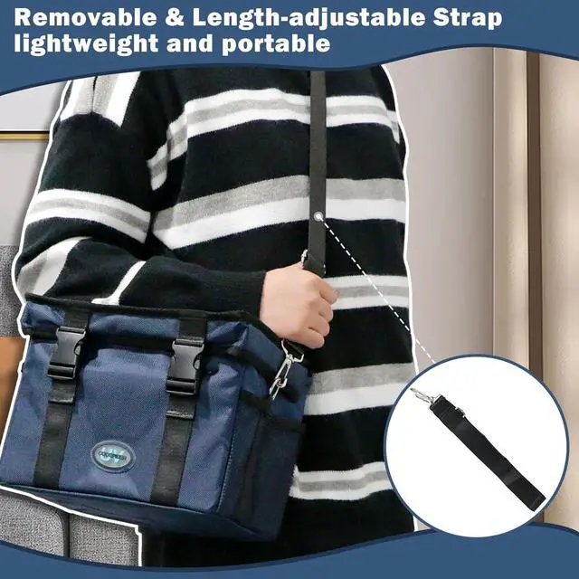 Alt view image 4 of 7 - UVC Sanitizer Box Ozone Free with Timer, Portable Large Cleaner Bag USB Port, UV Light Blue Tote for Mask, Cell Phone, Baby Bottle, Key, Towel 12L/3.17 gal by DT