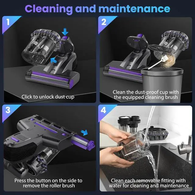 Alt view image 7 of 7 - Mattress Vacuum Cleaner, 16Kpa Bed Cleaner with 253.7nm UV-C Light, 145°F Heat, HEPA Filter & Ultrasonic, Versatile Handheld Vacuums for Bed, Sofa, Couch, Crib(Corded, 600W) by DT