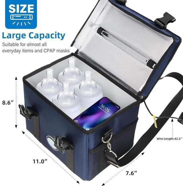 Alt view image 2 of 7 - UV Sanitizer Box, 12L Portable Sanitizing and Cleaning Machine with 3-Ll Timer, Foldable Cleaner Box for Toys, Mask, Towel, Key Baby Bottle, Etc. Ozone Free  by DT