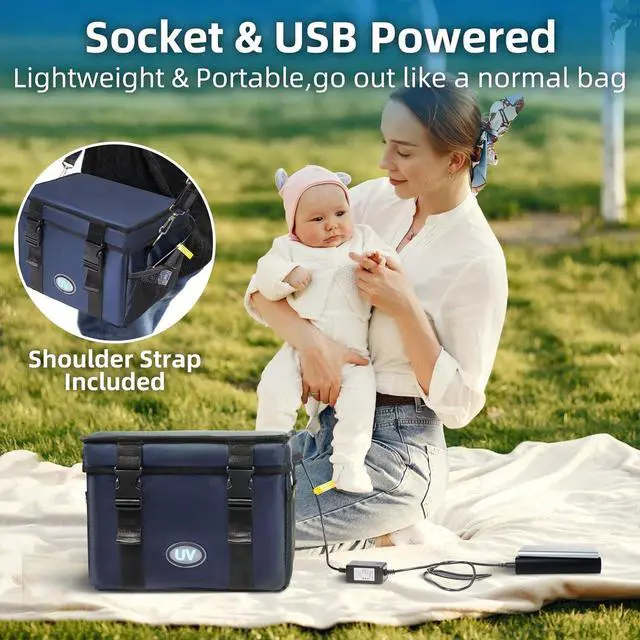 Alt view image 5 of 7 - UV Sanitizer Box, 12L Portable Sanitizing and Cleaning Machine with 3-Ll Timer, Foldable Cleaner Box for Toys, Mask, Towel, Key Baby Bottle, Etc. Ozone Free  by DT