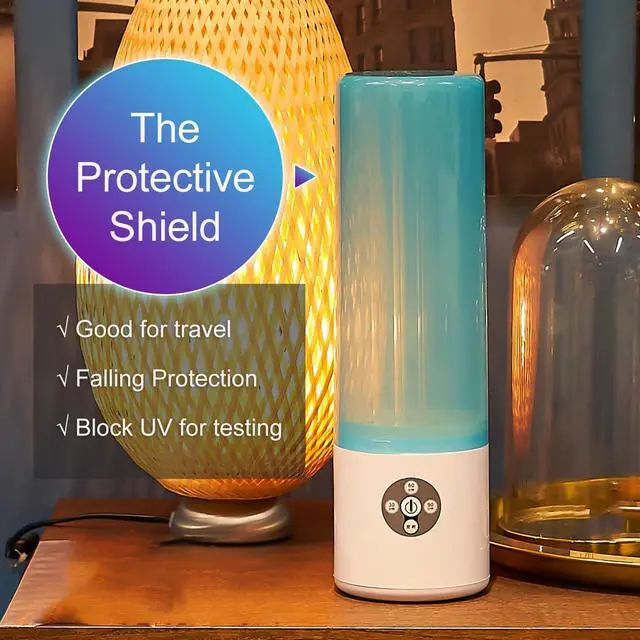 Alt view image 3 of 7 - UV Light Sanitizer, 55w 254nm UVC Lamp for Room Surface Disinfection, Kills Bacteria Molds Dust Mites up to 750 sqft, Home/School/Hotel/Travel, 1Y Warranty (Blue with Ozone) by DT