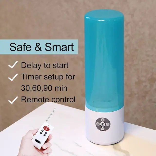 Alt view image 4 of 7 - UV Light Sanitizer, 55w 254nm UVC Lamp for Room Surface Disinfection, Kills Bacteria Molds Dust Mites up to 750 sqft, Home/School/Hotel/Travel, 1Y Warranty (Blue with Ozone) by DT