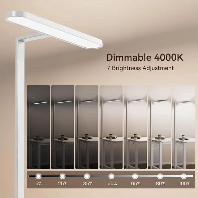 Alt view image 2 of 7 - Floor Lamp, 7 Brightness Lls Eye-Ca Remote-Control 70'' Led Reading 4000K, 9,000LM Standing Lamp Suitable for Living Room, Office, Conference Study, and Piano Room by DT