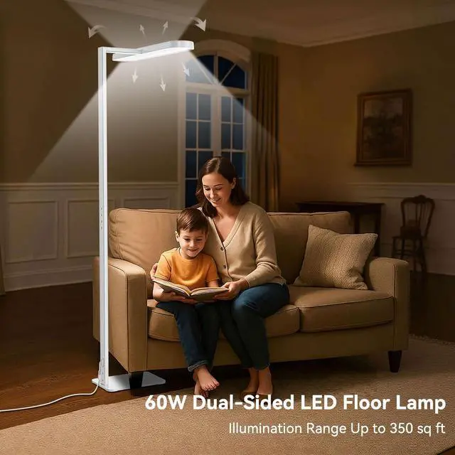 Alt view image 3 of 7 - Floor Lamp, 7 Brightness Lls Eye-Ca Remote-Control 70'' Led Reading 4000K, 9,000LM Standing Lamp Suitable for Living Room, Office, Conference Study, and Piano Room by DT