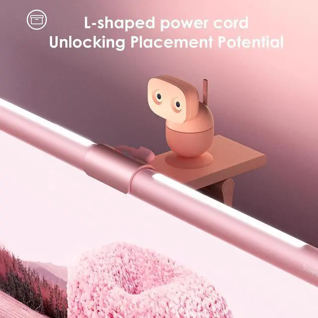 Alt view image 7 of 7 - Pink Monitor Light Bar with Remote, Eye-Care No Glare, Space Saving Computer Desk Lamp As Gifts for Girls, Stepless Dimming, Modern Aesthetic Home Office Gaming Reading by DT