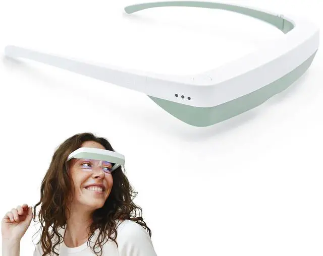 Main image of 3 Light Therapy Glasses - Wearable Lamp Natural Relief for Sleep Problems, Seasonal Mood Disorders & Jet lag Portable  (Green) by DT