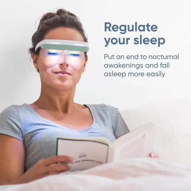 Alt view image 3 of 7 - 3 Light Therapy Glasses - Wearable Lamp Natural Relief for Sleep Problems, Seasonal Mood Disorders & Jet lag Portable  (Green) by DT