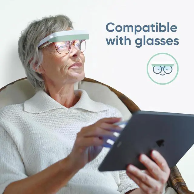 Alt view image 5 of 7 - 3 Light Therapy Glasses - Wearable Lamp Natural Relief for Sleep Problems, Seasonal Mood Disorders & Jet lag Portable  (Green) by DT