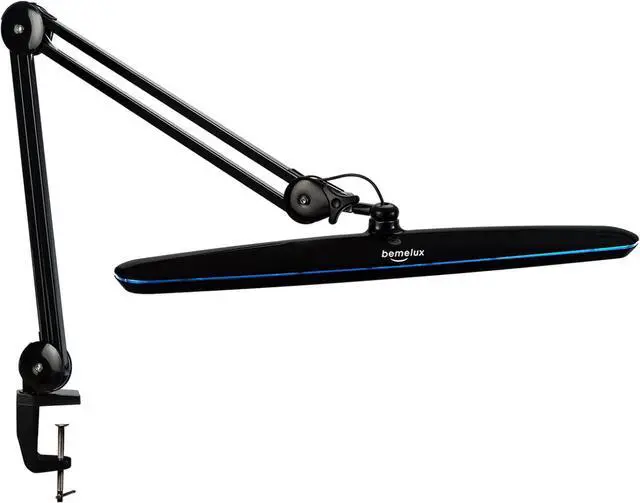 Main image of Task Lamp with Clamp, Bright 117PCS LEDs, Metal Swing Arm 24W 2200 Lumen Dimmable Led Desk for Architect Home Office Study Reading Dorm Workbench Craft, 23 Inch Working Lamp(Black) by DT