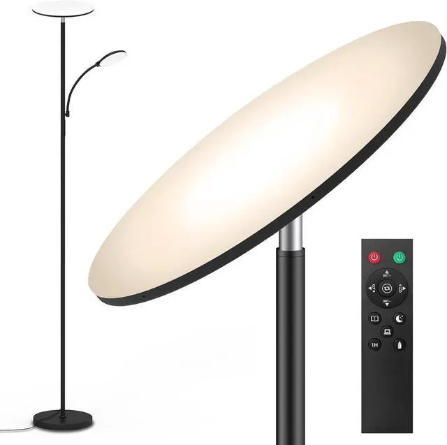 Main image of Floor Lamps for Living Room, 44W/4500LM Super Bright 2 in 1 LED Lamp with Remote, Stepless Dimmable, 69" Tall Standing Bendable Reading Light Bedroom Office by DT