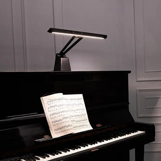 Main image of Professional LED Piano Lamps for Upright - Lights with Ambient Light, Memory Function, Eye-Care, 5 Lls Color Temperatures, Dimming, Steady Base, Black by DT