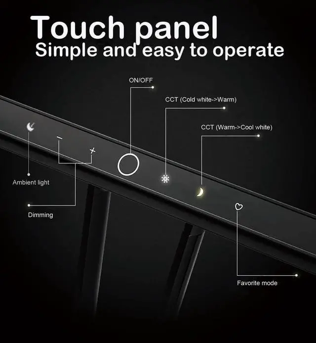Alt view image 6 of 6 - Professional LED Piano Lamps for Upright - Lights with Ambient Light, Memory Function, Eye-Care, 5 Lls Color Temperatures, Dimming, Steady Base, Black by DT