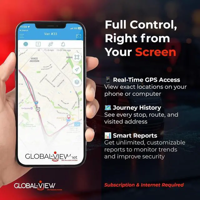 Alt view image 5 of 7 - Global View Hidden Magnetic GPS Tracker  Real-Time Car Tracker, Subscription Required Quick Setup, Backing, Fleet Tracking Device Software, Long Battery Life, Geofence, Speed Alert by DT