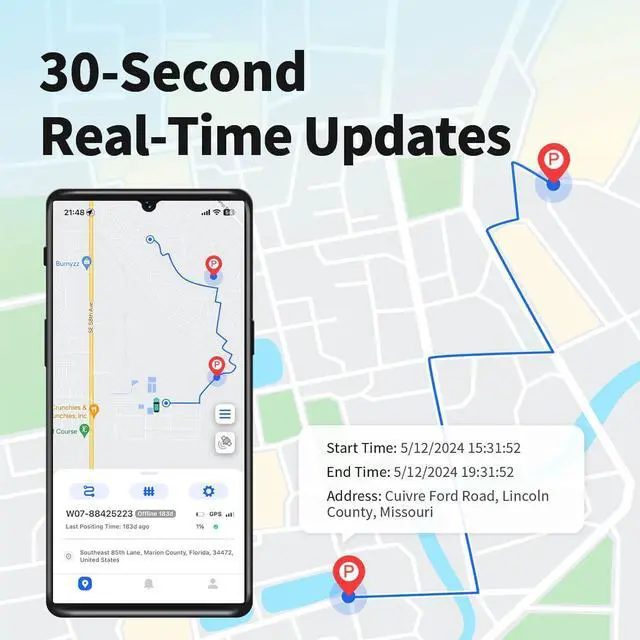 Alt view image 3 of 7 - GPS Tracker for Vehicles No Monthly Fee, Subscription, Long Battery Life, 4G SIM Card and Data Included, Trip History, GeoFence, Driving Alerts by DT