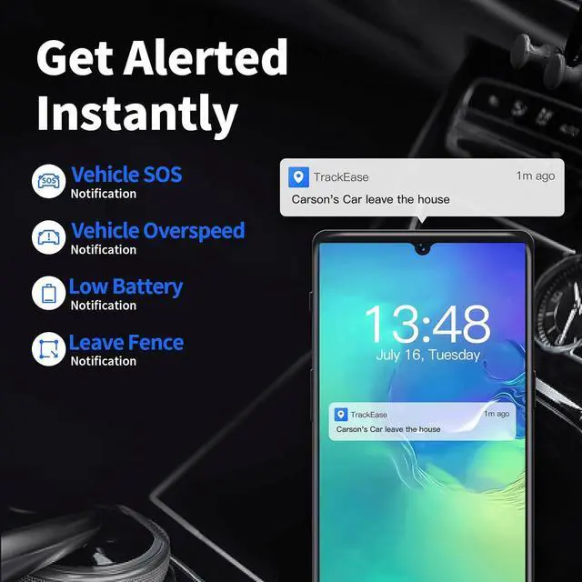 Alt view image 7 of 7 - GPS Tracker for Vehicles No Monthly Fee, Subscription, Long Battery Life, 4G SIM Card and Data Included, Trip History, GeoFence, Driving Alerts by DT