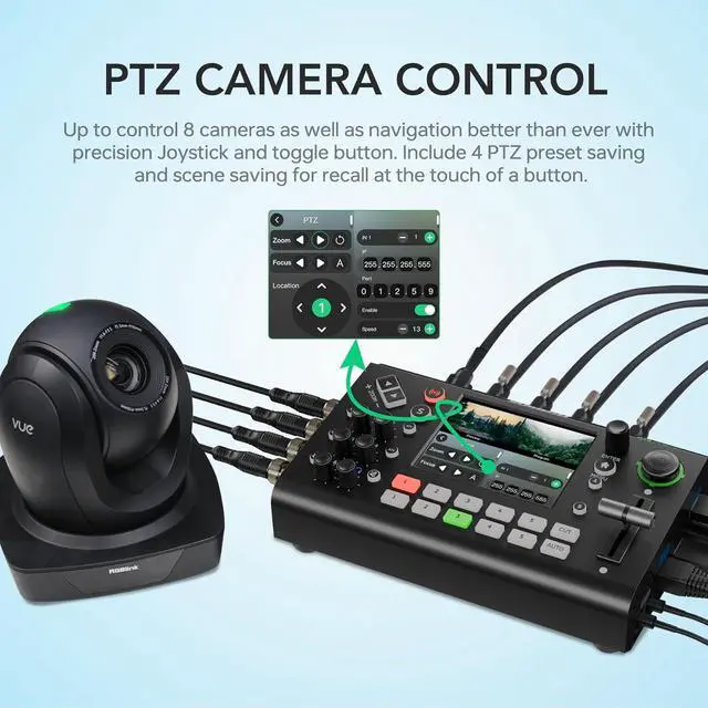 Alt view image 4 of 6 - mini-ISO Video Mixer Switcher, 10 Channel All-in-One Compact SDI and HDMI Live Stream with PTZ Camera Control, NDI HX Supported,Professional Streaming for by DT