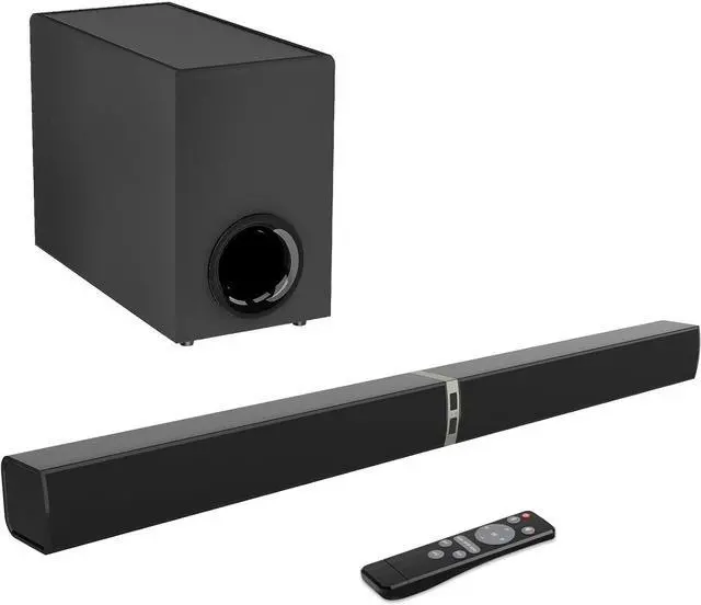 Main image of Sound bar with Subwoofer, 120W SoundBar for Smart TV Bluetooth 5.0 Home Theater, Deep Bass Audio System BT/ARC/Optical/AUX Connection PC by DT