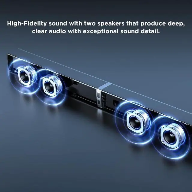 Alt view image 3 of 7 - Sound bar with Subwoofer, 120W SoundBar for Smart TV Bluetooth 5.0 Home Theater, Deep Bass Audio System BT/ARC/Optical/AUX Connection PC by DT