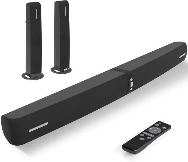 Main image of Sound Bar for Smart TV,90W Soundbar with Bluetooth/ARC/Optical/AUX Connect, Auto Volume Boost, 3 Customizable Equalizer Modes, 2 in 1 Detachable TV/PC/Gaming/Projectors by DT